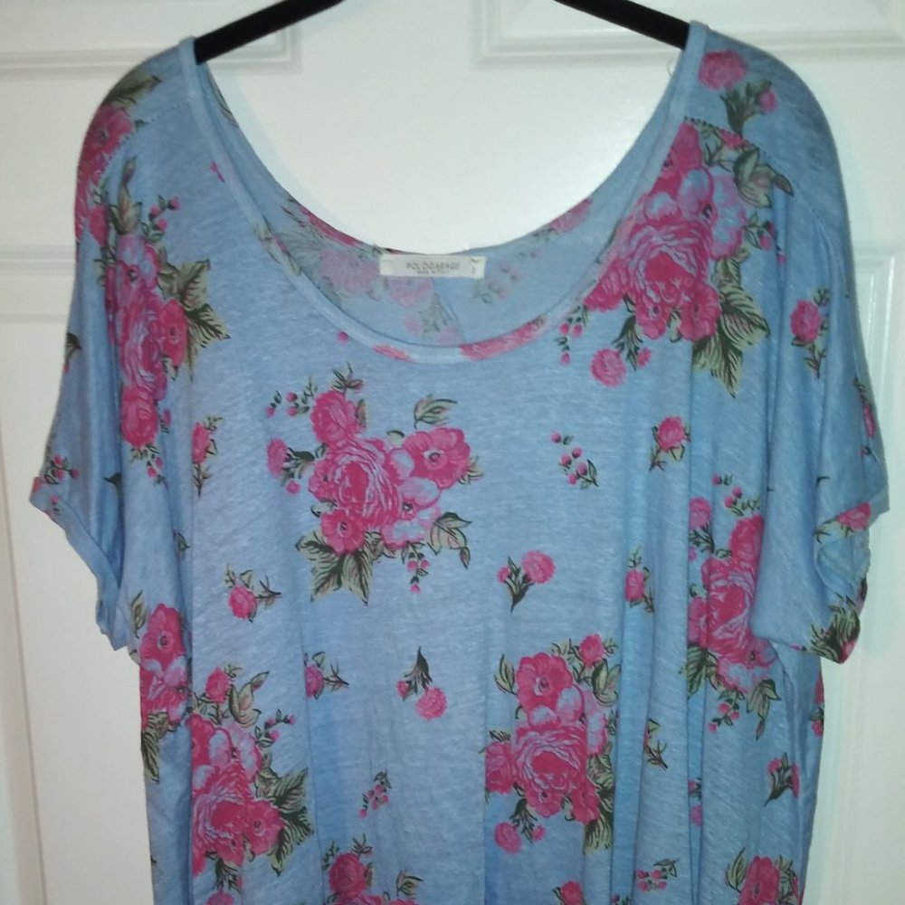 Polo Garage: Women's Blue 100% Linen Blouse / Tunic